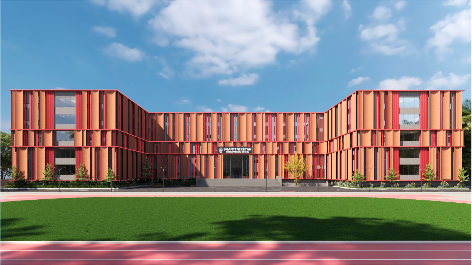 SNIS Manneguda campus front elevation, architect's render